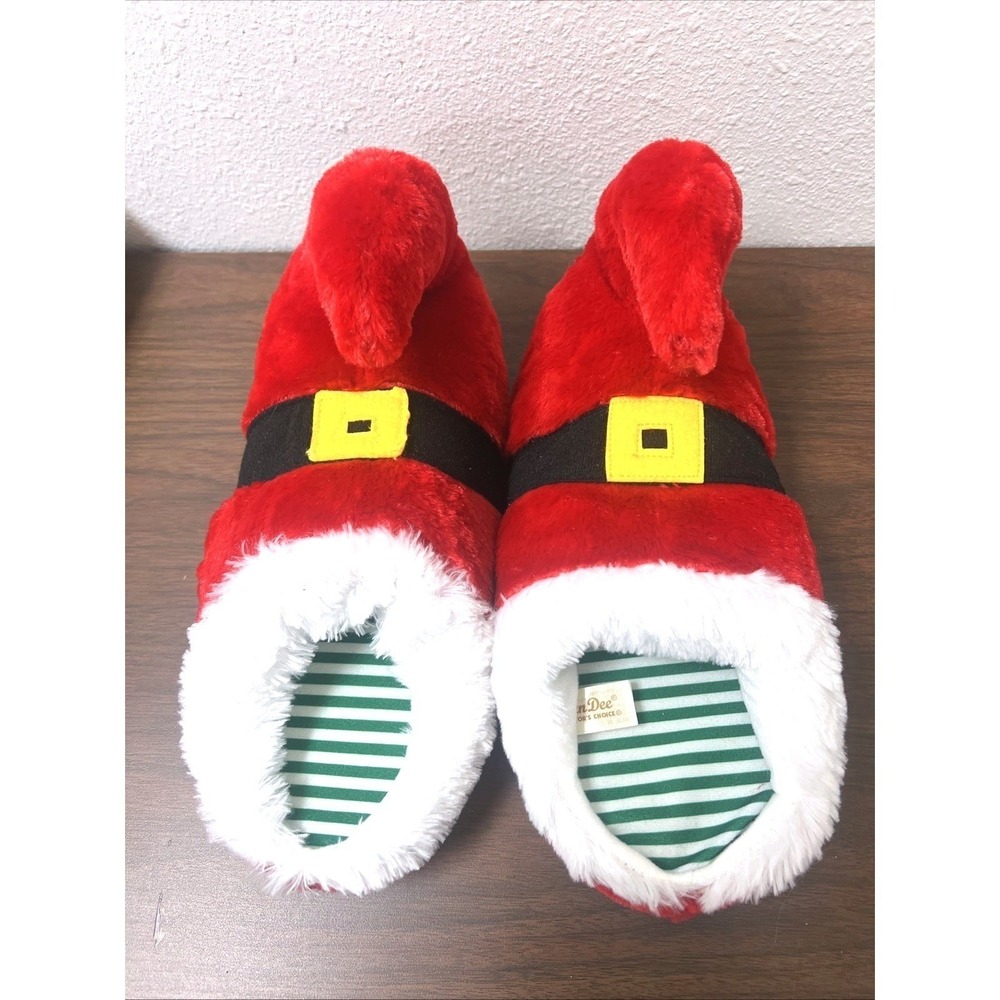 Dan Dee Fluffy Soft Cushy Santa Elf House Shoes Slippers Womens Size L/XL‎  9-11